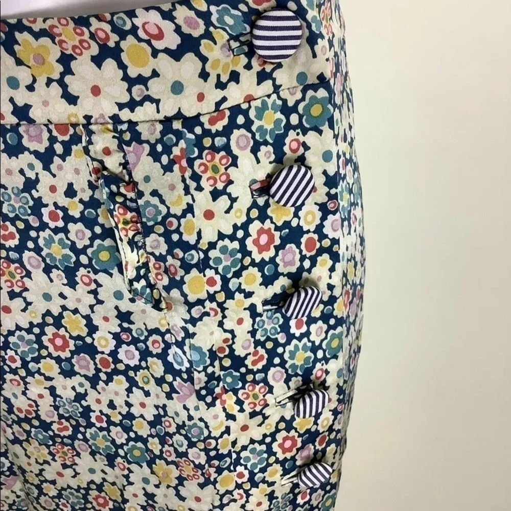 Marc Jacobs Sz 8 100% Silk Satin All Over Floral Print Skirt Multicolor - Picture 2 of 6